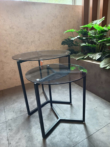 1 Year Warranty Movable Modern Vietnam Lumetal Metal Glass Top Powder Coated Coffee <b>Table</b> for Living Room Furniture Indoor Use - Product Image 3