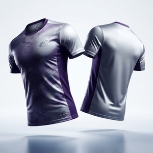 Maillot de sport personnalisé à manches courtes et col rond, respirant, séchage rapide, pour football, basketball, uniforme d'équipe, entraînement athlétique - Product Image 4