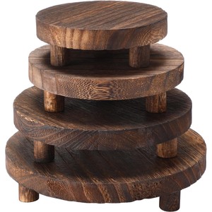 Soporte para Pasteles de 4 Niveles, Hecho a Mano con Madera de Pino, Acabado Marrón Envejecido, Venta al Por Mayor en Moradabad - Product Image 1