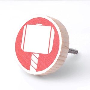 Handmade Modern Pine Wood Cabinet Thor Hammer Red White Drawer <b>Knobs</b> <b>Dresser</b> Door Handles Cupboard Pulls Kitchen Handle - Product Image 1