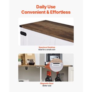 Mueble de Bar para Café de 3 Niveles Estilo Rústico, 31.5 x 13.8 x 34.6 Pulgadas, Puertas Magnéticas - Product Image 6