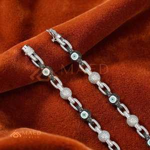 925 Silver Moissanite Necklace <b>Iced</b> <b>Out</b> Link <b>Chain</b> Luxury Hip Hop Jewelry Statement <b>Chain</b> For Men Women - Product Image 2