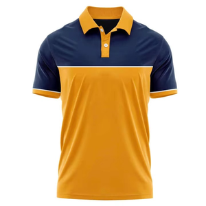 Polo de golf de alto rendimiento para hombre, corte estándar, tejido de punto transpirable que absorbe el sudor, con mangas raglán y cremallera oculta con botones - Product Image 6