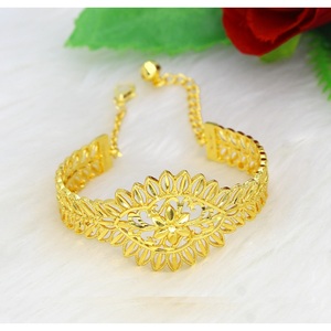 Luxury Brass Jewelry Wedding Pure <b>Gold</b> Plated <b>hand</b> Accessories Dubai Africa India <b>hand</b> Braslate for Women and Girls - Product Image 3