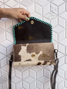 Funda de teléfono de cuero tallado a mano, elegante piel de vaca, diseño único, carteras de cuero de Color turquesa para mujer - Product Image 4