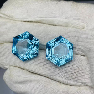 Paire de topazes bleues naturelles, taille hexagonale, qualité AAA, lustre AAA, parfaites pour la fabrication de boucles d'oreilles, polies, à prix abordable. - Product Image 6