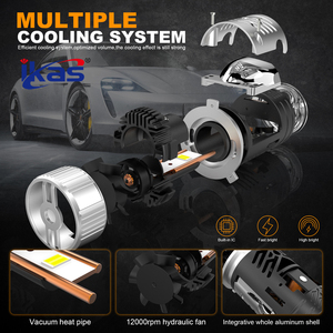 Proyector LED faro lente Mini H4 200 w/par 6000K coche Bi LED lente Luces H4 bombilla LED Luces láser gratis logo - Product Image 6