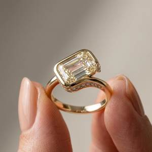 14K Solid Gold Lab Grown 2.01 CT Emerald Cut Solitaire <b>Diamond</b> Unique Band <b>Ring</b> For Women's Fine Surprise Gift For Girlfriends - Product Image 1