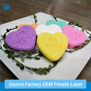 Vente en gros d'usine Texte personnalisé Bio Heart Shape Bath Fizzies Private Label Bombes de bain pour enfants OEM disponible - Product Image 2