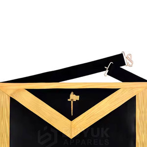 Delantales Masónicos Bordados, Regalia de Primera Calidad, Tela con Detalles en Hilo Dorado, Cinturón Ajustable, Pin de Seguridad, Lavable, Ceremonial - Product Image 6