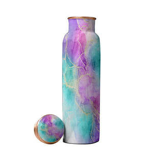 Glossy Finished Hammered Design Handmade Meal Copper Water Bottle at Wholesale Price - Product Image 4