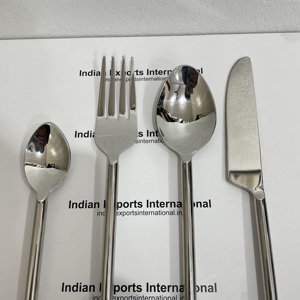 Ensemble de couverts de luxe en acier inoxydable avec cuillère/fourchette/couteau/baguettes, kit portable et léger, compatible lave-vaisselle t IEI - Product Image 4