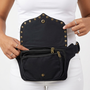 Sac banane en toile de coton de qualité supérieure avec plusieurs poches de rangement et ceinture réglable, idéal pour les événements promotionnels et l'usage en extérieur – En promotion - Product Image 4