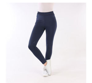 Culotte d'équitation en jean pour femme, taille haute, fermeture boutonnée, longueur intégrale, coupe skinny, pour sport équestre, en Spandex/Coton - Product Image 2