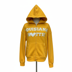 Sweat à capuche zippé pour homme, logo appliqué vieilli personnalisé par un fabricant professionnel, 100% coton molletonné, confortable. - Product Image 1