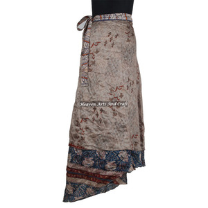 Jupe portefeuille vintage 2026 pour femme, réversible, double couche, en soie, grande taille, collection été - Prix de gros - Product Image 5