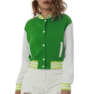 Chaqueta Corta de Moda de Alta Gama 100% Lana Personalizada para Mujer, Chaqueta Universitaria Personalizada para Mujer, Chaqueta de Béisbol para Equipo - Product Image 1