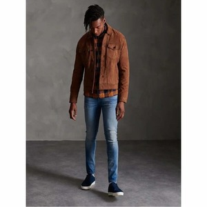 Brown <b>Suede</b> <b>Leather</b> Shirt <b>Jacket</b> - Product Image 3