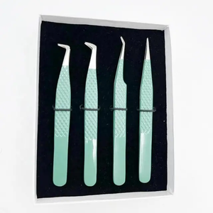 แหนบต่อขนตาสแตนเลสคุณภาพดีที่สุด พร้อมปลายแบบวอลุ่มและไฟเบอร์ รับผลิตฉลากเอง ขายส่งอุปกรณ์เสริมความงาม - Product Image 3