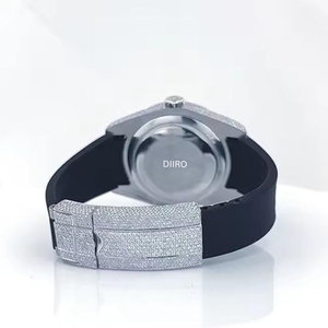 Reloj Mecánico de Lujo con Esfera Negra de Alta Calidad, Correa de Acero Inoxidable, Logotipo Personalizado, Diamante Moissanita, Regalo de Aniversario para Él - Product Image 3