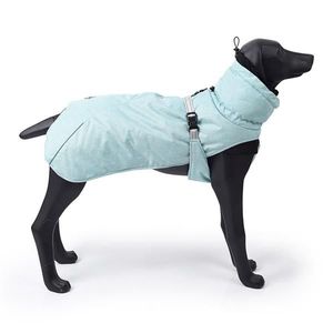 New Style Blue L Size Dog Winter Jacket Waterproof Warm Polyester Filling Fabric for Pet Clothes - Product Image 3