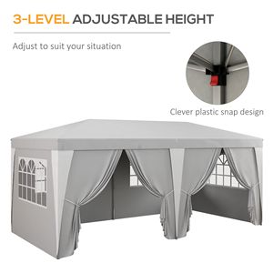 Grande Tenda Pop-up Grigia 20x10 per Esterni, Montaggio Istantaneo con Altezza Regolabile e Pareti Laterali in Rete per Feste e Raduni all'Aperto - Product Image 5