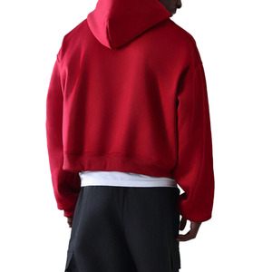 Custom <b>Red</b> Regular Fit <b>Hoodie</b> Heavyweight 100% Cotton Pullover Fleece Sweatshirt with Kangaroo Pocket Eco-Friendly Winter - Product Image 2