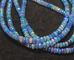 Perles d'Opale Fumée Naturelle Précieuse 4-6mm Forme Rondelle Couleur Violette Multi-Feu Éthiopienne Welo 16 Pouces de Longueur HASNAIN GEMS - Product Image 4