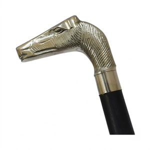Canne de marche en bois avec poignée en laiton pour gentleman |   Canne de marche classique artisanale vintage, cadeau unisexe élégant - Product Image 1