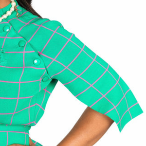 Vestido Oxford Verde Kelly para Mujer, con Mangas Tipo Capa, Diseño Elegante con Hombros Caídos, Atuendo Clásico Informal para Fiesta, Moda Elegante para Damas - Product Image 4