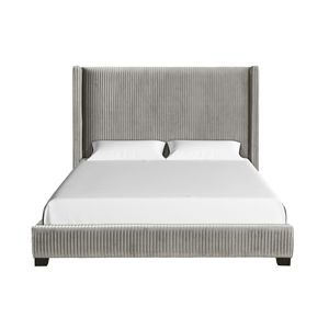 Letto Imbottito King-Size Grigio Chiaro in Scatola, Comodo ed Elegante - Product Image 6