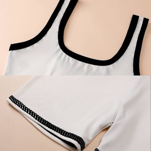 Ensemble de vêtements de sport pour femmes en deux pièces, respirant, sans couture, avec logo, étiquette privée, leggings de couleur unie en taille XXL - Product Image 6