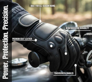 Samroz Sports Gants de moto en cuir véritable respirants écologiques compatibles écran tactile antidérapants toutes saisons unisexe souples - Product Image 4