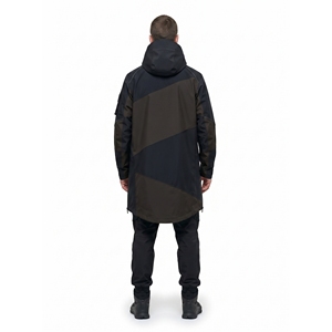 Chaqueta Trench Asimétrica 3L EPTFE Hardshell para Hombre, Estilo Urbano de Lujo, Abrigo Largo con Relleno de Algodón, Botones y Etiqueta OEM Personalizada - Product Image 2