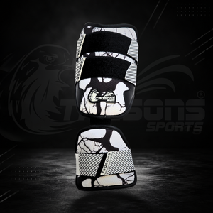 Paquete especial Trqsons blanco y negro de 4 protectores de béisbol para bateadores, hechos con malla y cuero de alta calidad. - Product Image 5