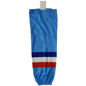 Blue Striped Cycling <b>Leg</b> <b>Warmers</b> Breathable Spandex Polyester Thigh High Regular Style Summer Adult Socks - Product Image 1