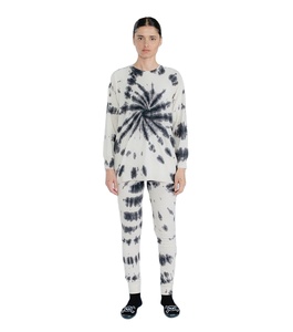 Ensemble tricoté 2 pièces tie-dye pour femme, manches longues, col rond, coupe ample, pantalon long, respirant, décontracté, toutes saisons - Product Image 1