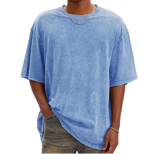 T-shirt surdimensionné en corail pour homme, manches courtes, col rond, en jersey de coton uni, coupe décontractée, couleur unie, style épaules tombantes - Product Image 4