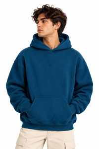Sweat à capuche unisexe à manches raglan avec cordon de serrage, poche frontale, coupe décontractée et poignets côtelés - Product Image 5