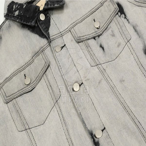 Veste en jean pour homme, style déchiré, streetwear, avec col rabattu, veste d'hiver - Product Image 5