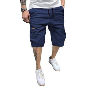 2025 hommes décontracté taille élastique cordon fermeture Cargo Shorts 100% coton sergé tissé-tricoté tissage Logo personnalisable XS - Product Image 1