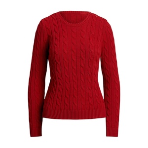 Suéter Casual de Punto Acanalado 100% Algodón para Mujer, Cuello Redondo, Manga Larga, Rayas Azules y Blancas, para Todas las Temporadas - Product Image 3
