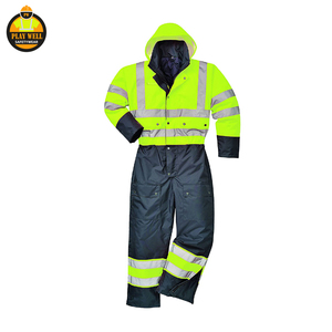 Overol de Trabajo de Verano 100% Algodón, con Cinta Reflectante de Alta Visibilidad, para Seguridad en Carreteras - Product Image 4