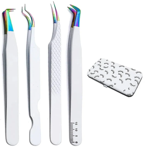 Pinzas con Logotipo Personalizado, Punta de Fibra para Volumen, Pinzas de Aislamiento de Acero Inoxidable Alemán, Pinzas para Extensión de Pestañas en Negro Mate - Product Image 1