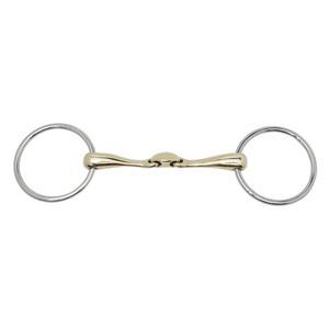 Brida de metal dorado con anillas redondas para equitación - Product Image 2