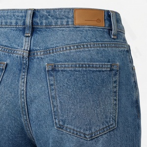 Jean en denim délavé foncé taille haute pour homme, coupe droite, style utilitaire vintage, en coton épais - Product Image 3
