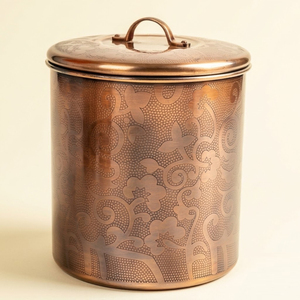 Juego de Recipientes de Cocina de Latón Antiguo, Recipientes Herméticos Hechos a Mano para Té y Azúcar con Grabado de Chai y Shakkar, Especias Indias - Product Image 6