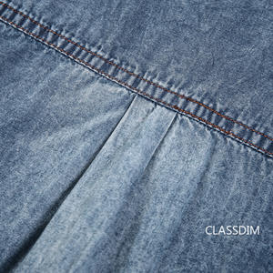 Camisa de Mezclilla de Manga Corta para Hombre, Cuello Camisero, Color Sólido, Abotonada, Corte Ajustado Informal para Otoño - Product Image 6