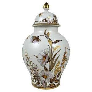 Vase Urne de Table en Métal Doré Creux de Luxe avec Couvercle, Style Pot à Gingembre, Centre de Table Décoratif - Product Image 2