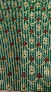 Banarasi Zari 100% Polyester Brocade <b>Fabric</b> MEENA <b>STRIP</b> Waterproof Florals - Product Image 4